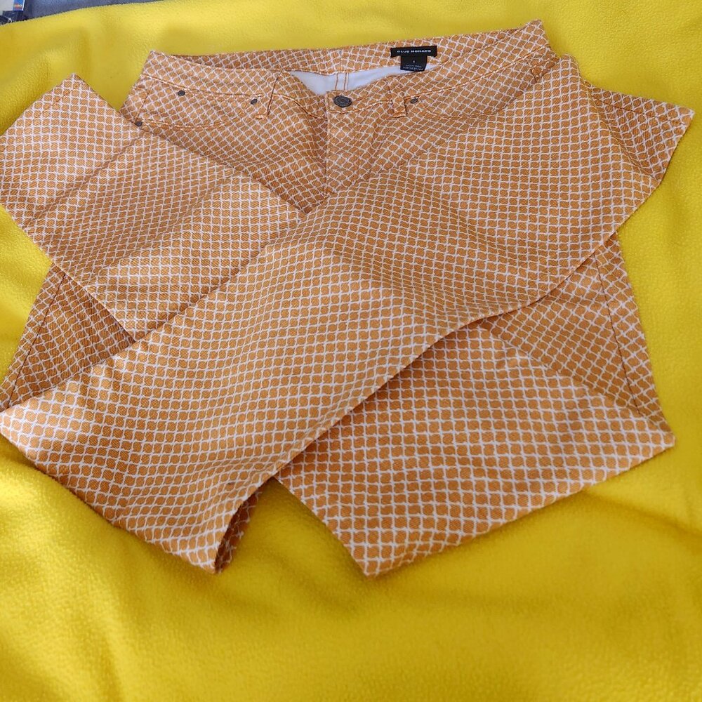 F13  Very kewl plastic like orange Club Monaco 98% cotton  Sz 4